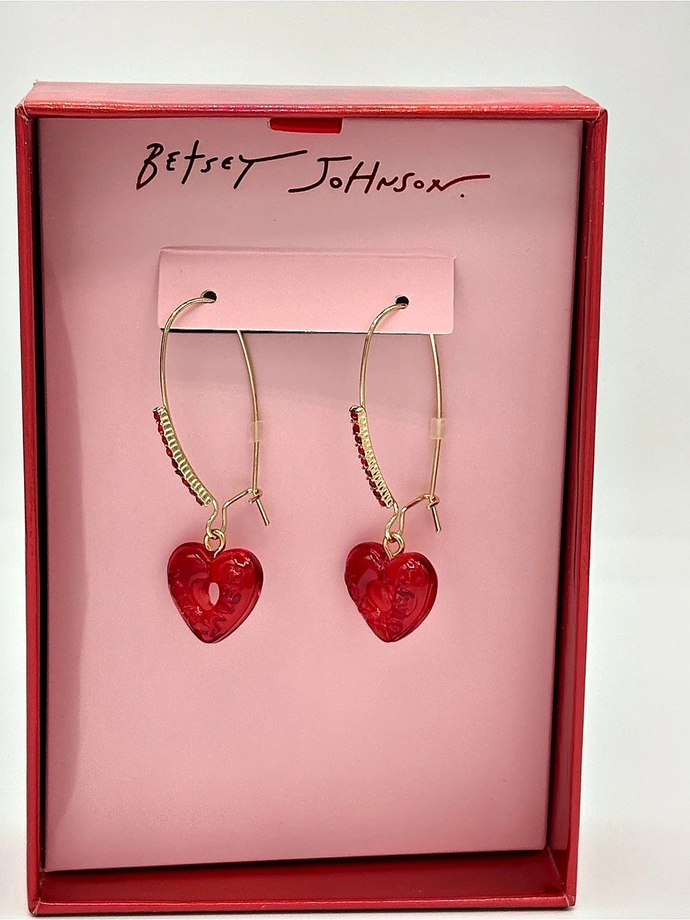 NWT Betsey Johnson Love Spell Heart Earrings
